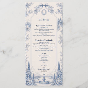 Toile de Jouy Venue Story Bröllopsbar Meny
