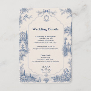 Toile de Jouy Venue Story Bröllopsbiljett Tilläggskort