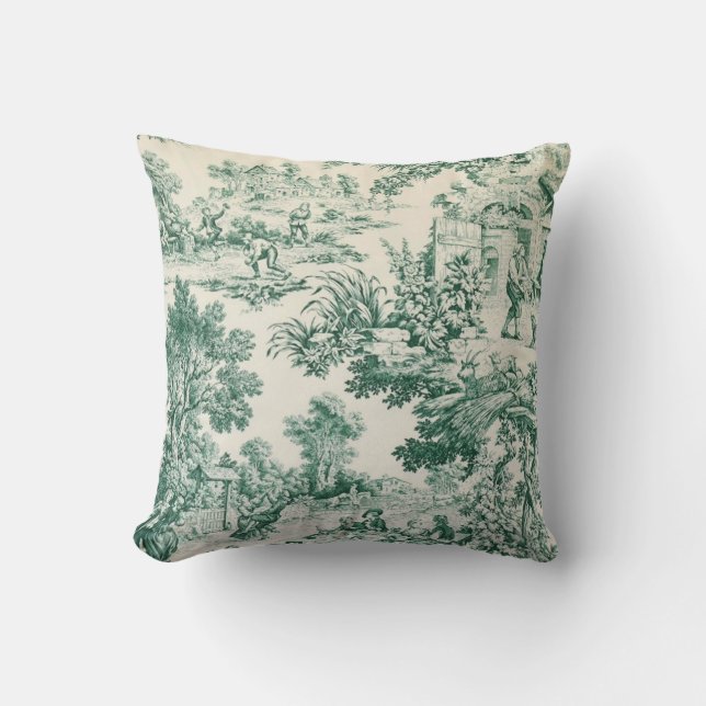 Toile de Jouy verte Kudde (Framsida)