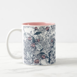 Toile-De-Jouy Vintage Fransk Mönster Bröllop Två-Tonad Mugg