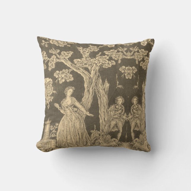 Toile de jouy Vintage Illustration Cushion Kudde (Framsida)