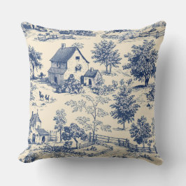 Toile de jouy vintage mor day blommigt kudde