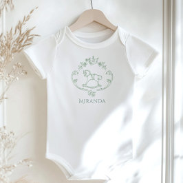 Toile de Jouy vintage Rocking horse Sage Grönt T Shirt