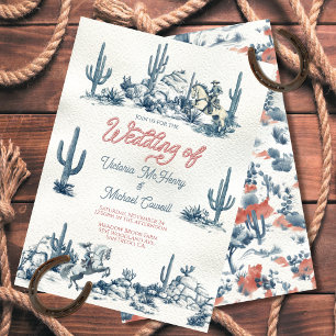 Toile de jouy Westernare Cowboy Bröllop Inbjudningar