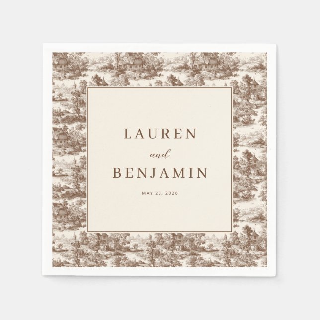 Toile de Romance Wedding Pappersservett (Framsidan)