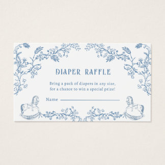 Toile Diaper Raffle Baby Shower Enclosure card Visitkort
