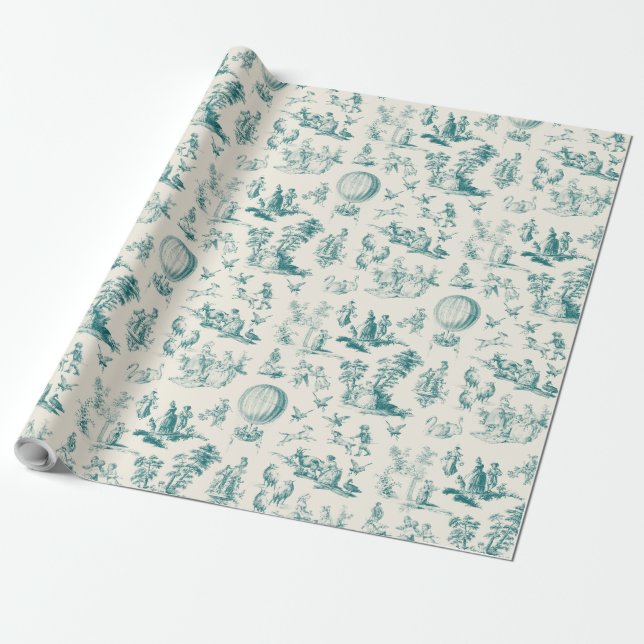 Toile du jouy wrapping paper presentpapper (Utrullad)