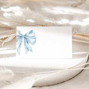 Toile Dusty Blue Fransk Båge bröllopsdusch Placeringskort