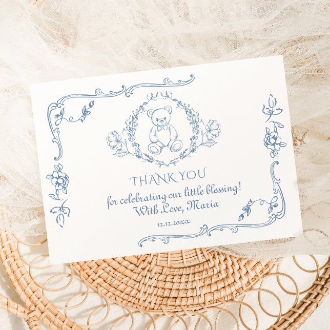 Toile Elegant ram Nalle Tack Kort (Skapare uppladdad)