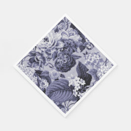 Toile Fabric No. 1 för Blommigt av mulberry Blue V Pappersservett