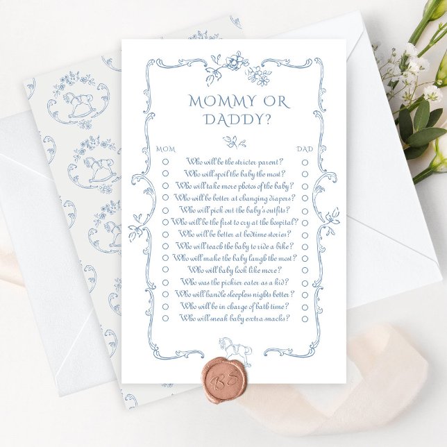 Toile Fransk mamma eller Pappa Baby dusch-spel (Skapare uppladdad)