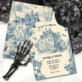 Toile Ghoody Halloween chateau bröllopsinbjudan Inbjudningar