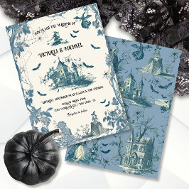 Toile Halloween chateau bröllopsinbjudan Inbjudningar