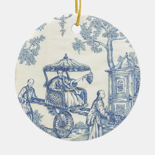 Toile in Blue & White Julgransprydnad Keramik (Framsidan)