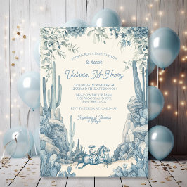 Toile Little Cowboy Baby Shower Inbjudningar