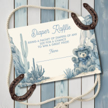 Toile Little Cowboy Nalle Diaper Raffle