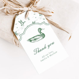 Toile Mallard Anka Neutral Baby Shower Förmån Presentetikett