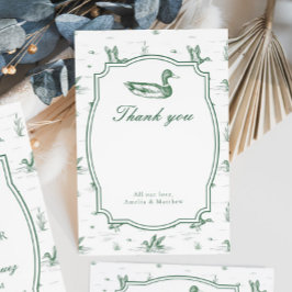Toile Mallard Duck Gender Neutral Baby Shower Tilläggskort