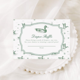 Toile Mallard Duck Gender Neutral Baby Shower Tilläggskort