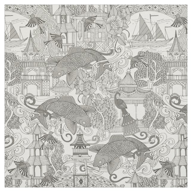 toile mono för chinoiserie tyg (Provkarta)