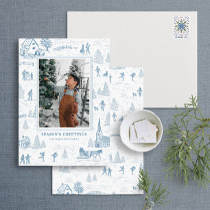 Toile Mönster Winter Wonderland Helgdag Card Inbjudningar