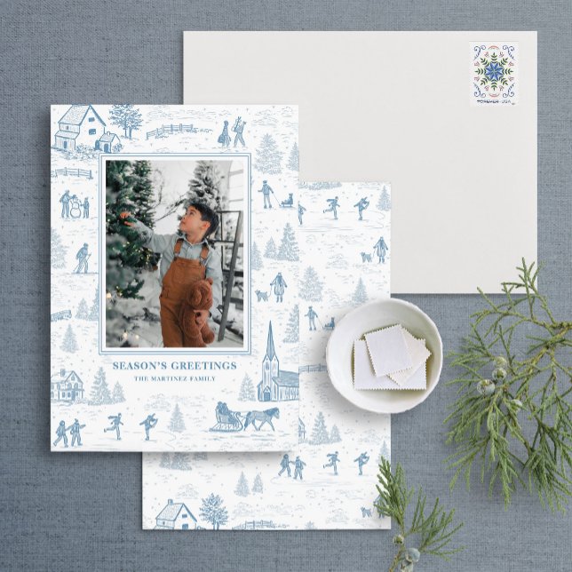 Toile Mönster Winter Wonderland Helgdag Card Inbjudningar (Skapare uppladdad)