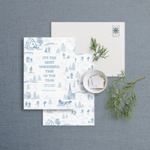 Toile Mönster Winter Wonderland Helgdag Card Inbjudningar