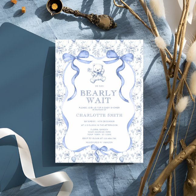 Toile Nalle Baby Shower Inbjudningar (Skapare uppladdad)