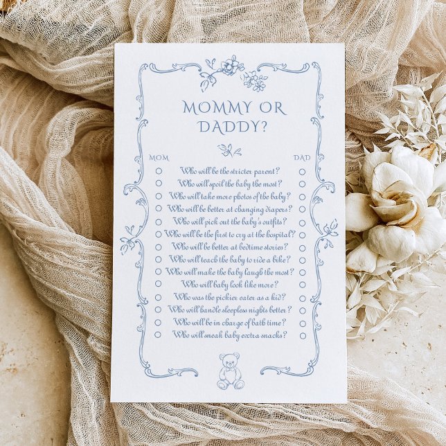 Toile Nalle mamma eller Pappa Baby dusch-spel (Skapare uppladdad)