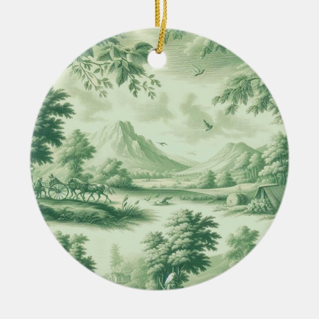 Toile Nostalgisk Charm Scenisk  Julgransprydnad Keramik (Framsidan)