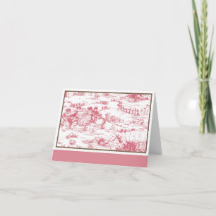 Toile note card tack kort