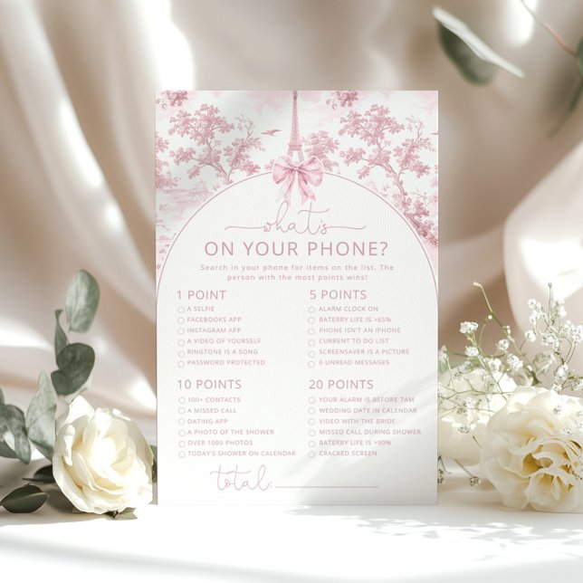 Toile Paris what's on your phone pink bridal game (Skapare uppladdad)