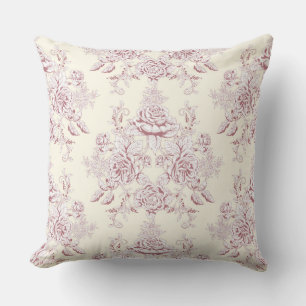 Toile-peony,center-repetition, mönster,pastel färg kudde