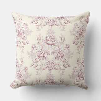 Toile-peony,center-repetition, mönster,pastel färg kudde