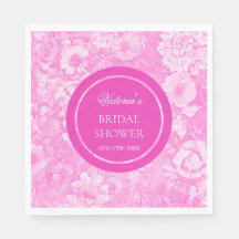 Toile Rosa Blommig Elegant Bröllopsdusch 