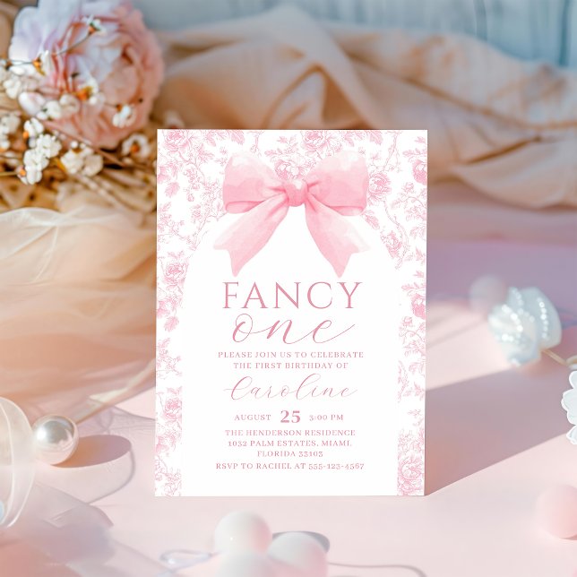 Toile Rosa Bow Finare en födelsedagsinbjudan Inbjudningar (Skapare uppladdad)