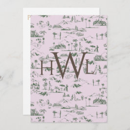 Toile Rosa Modern Inbjudningskort för möhippan