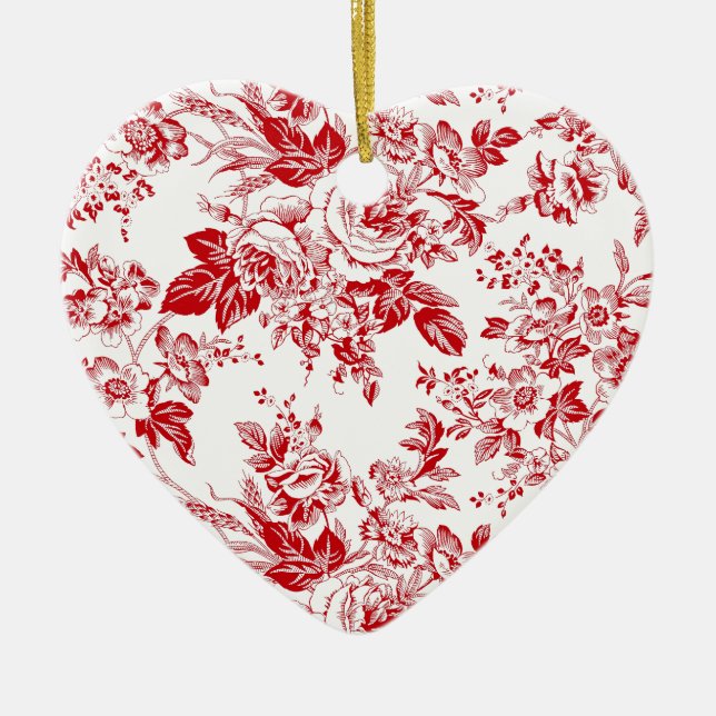 Toile Roses Julgransprydnad Keramik (Framsidan)