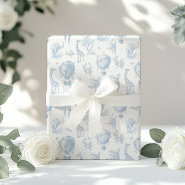 Toile Safari animals Blue Luftballongs Presentpapper