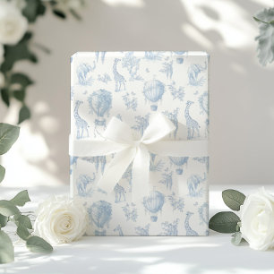 Toile Safari animals Blue Luftballongs Presentpapper