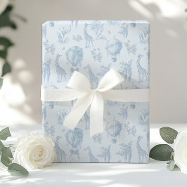 Toile Safari animals Blue Luftballongs Presentpapper