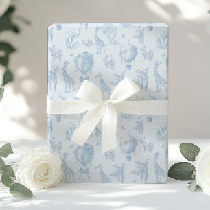 Toile Safari animals Blue Luftballongs Presentpapper