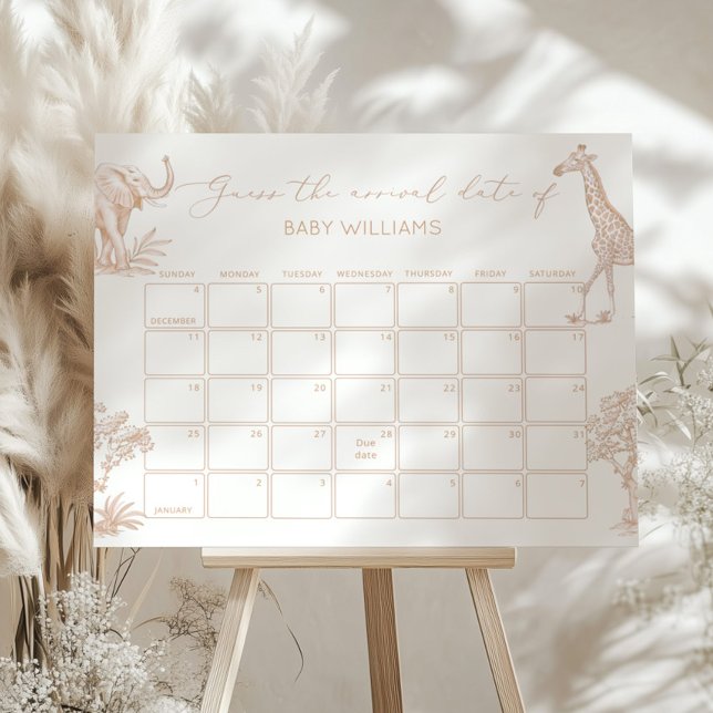 Toile Safari Boho Gissa förfallodatumkalender Poster (Skapare uppladdad)