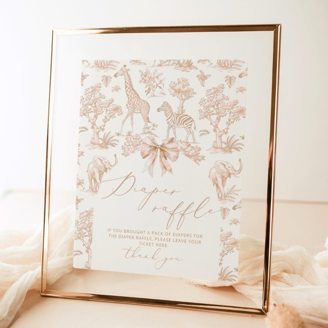 Toile Safari Diaper raffle Boho Poster (Skapare uppladdad)