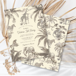 Toile Safari Jungle babydusch Inbjudningar