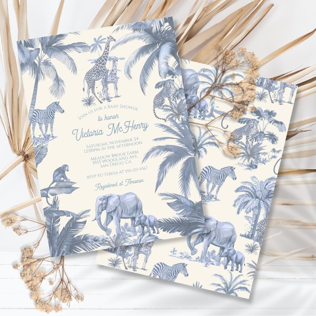Toile Safari Jungle babydusch Inbjudningar (Skapare uppladdad)