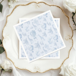 Toile Safari Luftballongs Blue Baby dusch Pappersservett
