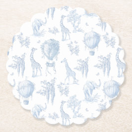 Toile Safari Luftballongs Blue Baby dusch Underlägg Papper