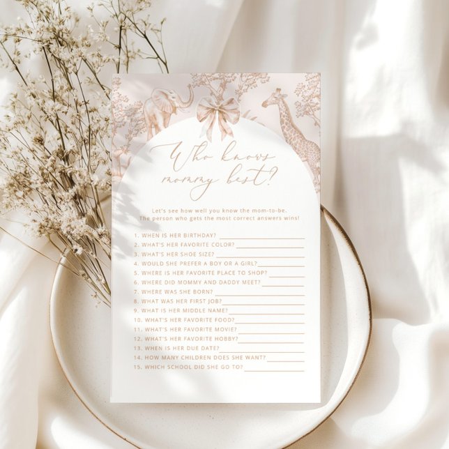 Toile Safari Vem vet mamma bästa babyduschspel (Skapare uppladdad)