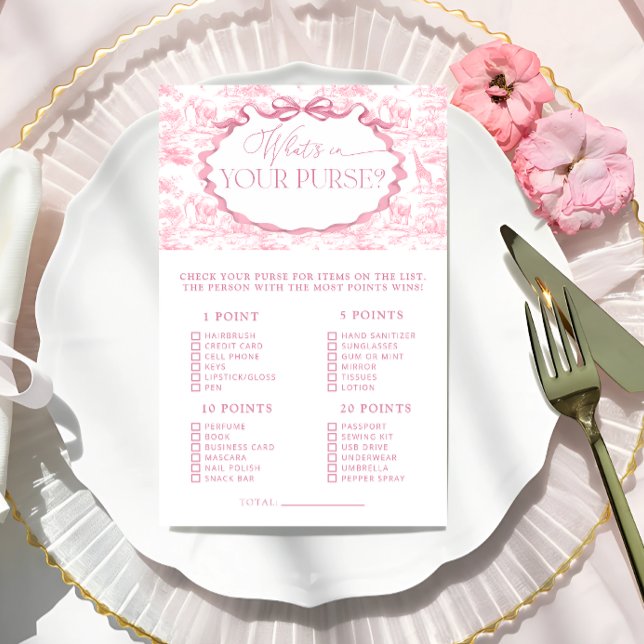Toile Safari Whare in your Purse Baby Shower Game (Skapare uppladdad)